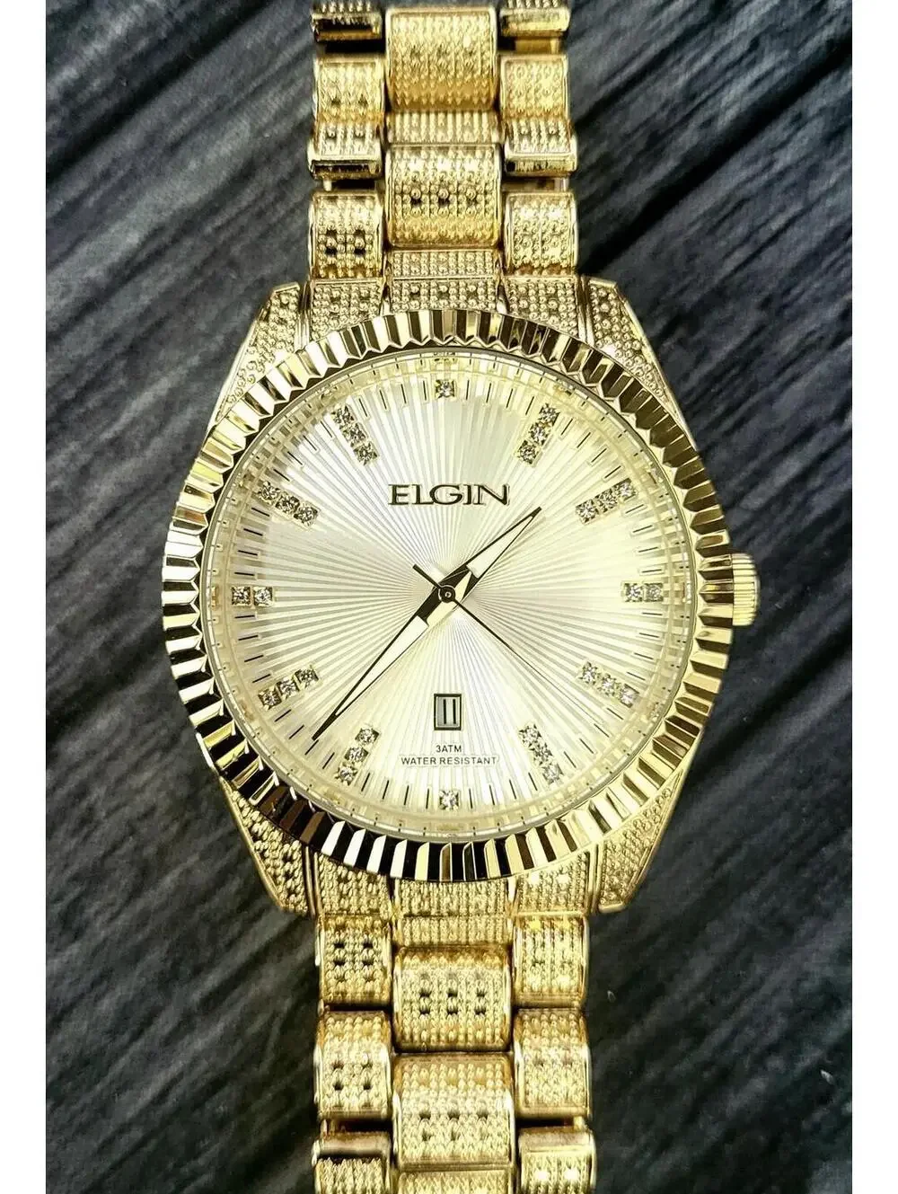 Elgin Diamond Nugget‎ Mens Fluted Watch Authorized Dealer